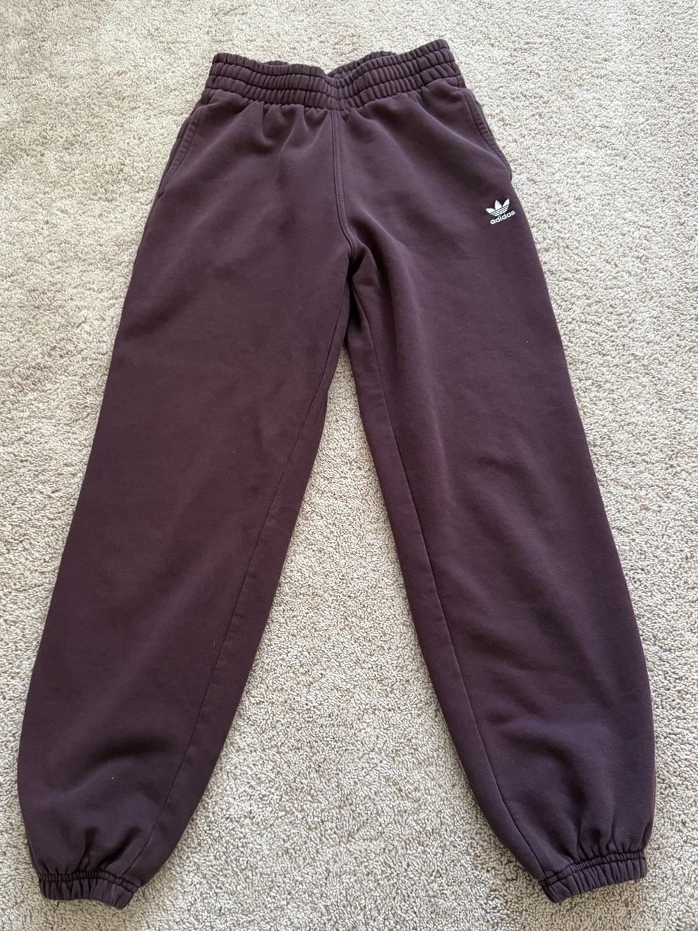 adidas Kids Dark Brown Joggers with Trefoil Logo